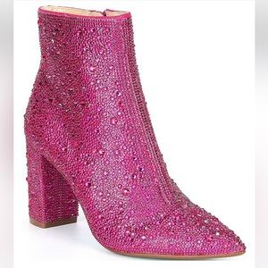 Betsy Johnson Pink Sequin booties